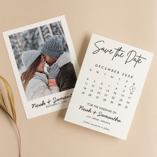 Reserve A Data Casamento Branco do Calendário Elegante Moderno Si