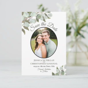 Reserve A Data Casamento Branco Elegante Eucalyptus Greenery & Ph