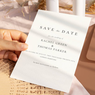 Reserve A Data Casamento Branco Negro do Monograma de Caligrafia 