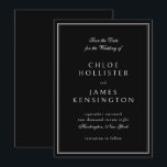 Reserve A Data Casamento Branco Negro Formal Clássico Elegante<br><div class="desc">Elegante Classic Formal Black White Frame Casamento Salve o Cartão de Convite de Data</div>