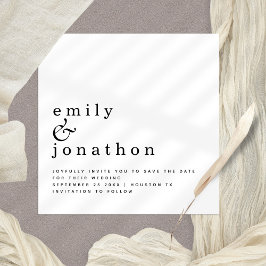 Reserve A Data Casamento branco preto minimalista Salve a data