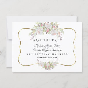 Reserve A Data Casamento Branco Rosa Rosa Azul Marinho Dourado