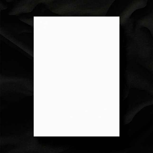 Reserve A Data Casamento branco simples Vazio Matte de 5" x 7" (Plain white 5x7 save the date card on black background)