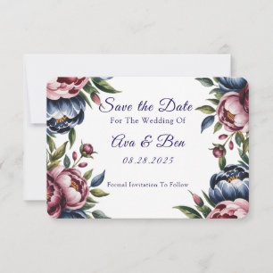 Reserve A Data Casamento Burgundy Marinho Blush Peony