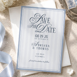 Reserve A Data Casamento Caligrafia Dinheiro Antigo Listrado Azul