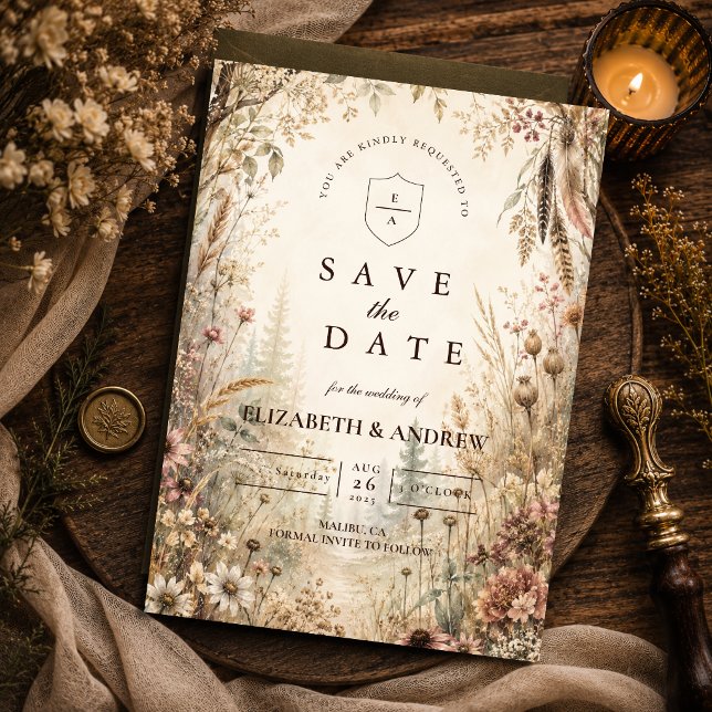 Reserve A Data Casamento Caprichoso Boho Floresta (Criador carregado)