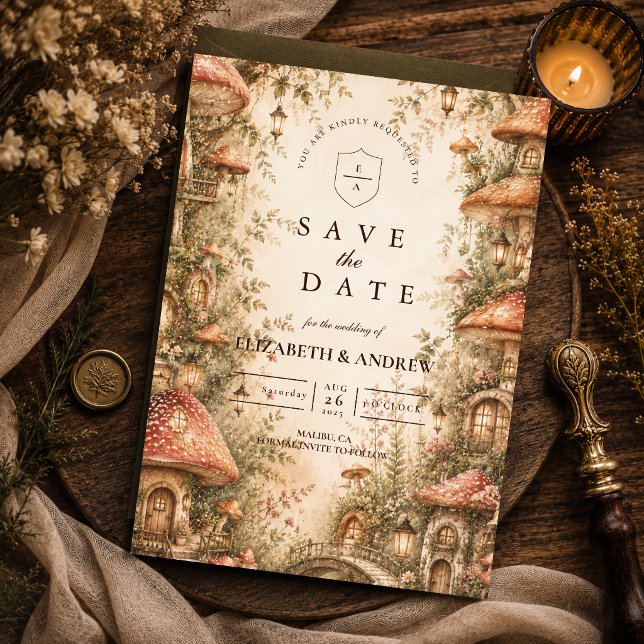 Reserve A Data Casamento Caprichoso de Cogumelos na Floresta (Criador carregado)