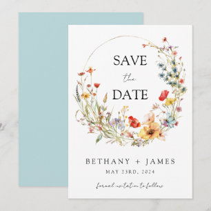 Reserve A Data Casamento Caprichoso de Flores Silvestres