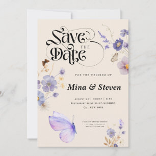 Reserve A Data Casamento caprichoso rústico com borboletas