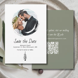 Reserve A Data Casamento Casual Rustic Pine Tree Sage Green