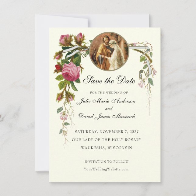 Reserve A Data Casamento Católico Noivado Maria José  (Frente)