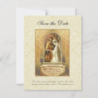 Casamento Católico Vintage  Salve a Data Religiosa