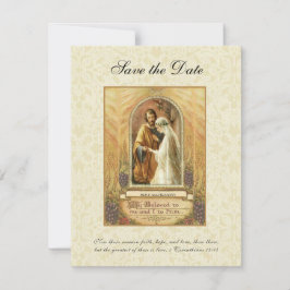 Reserve A Data Casamento Católico Vintage Salve a Data Religiosa