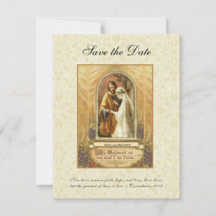 Reserve A Data Casamento Católico Vintage  Salve a Data Religiosa