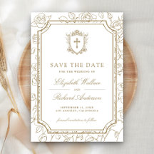Casamento Católico Vitoriano Branco e Dourado