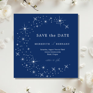 Reserve A Data Casamento Celestial Elegante Lua Azul Salve A Data