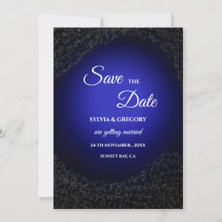 Reserve A Data Casamento celestial Lua cheia e estrelas azul-de-m