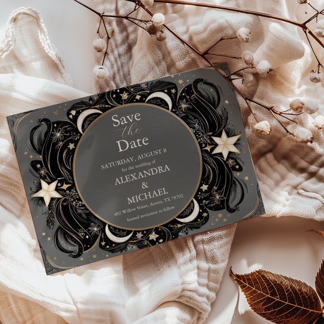 Reserve A Data Casamento Celestial Mystical Moon Starry Night Boh (Criador carregado)