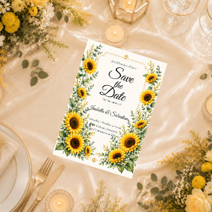 Reserve A Data Casamento Charme de Girassol Radiante de Outono
