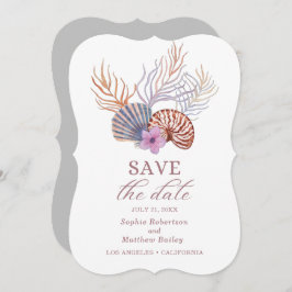 Reserve A Data Casamento Chic Costeiro de Beach Seashells