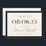 Reserve A Data Casamento Chic Elegante Black e Ecru<br><div class="desc">Personalize este elegante negro e nobre,  salve a data para o seu casamento,  nomes e detalhes.</div>