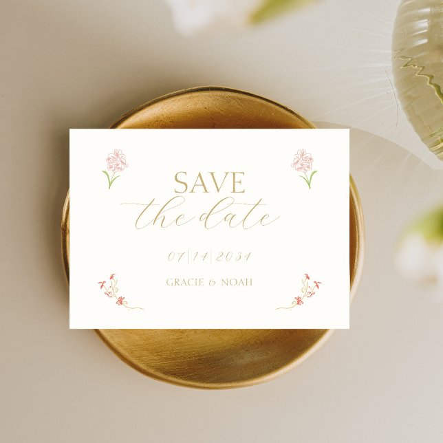 Reserve A Data Casamento Chic Floral Blush & Ivory Calliografia (Criador carregado)