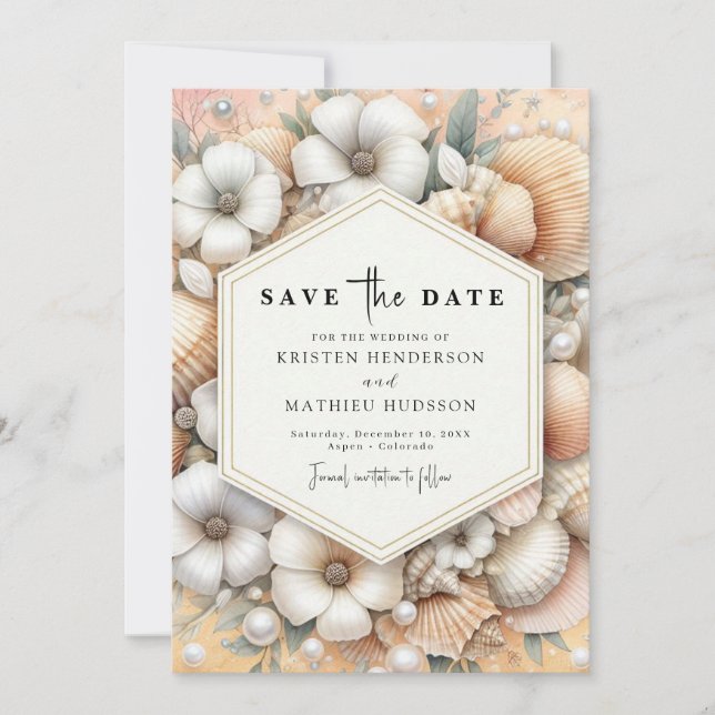 Reserve A Data Casamento Chic Minimal Beach (Frente)