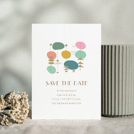 Reserve A Data Casamento Chic Moderno de Meio século da Era Atômi