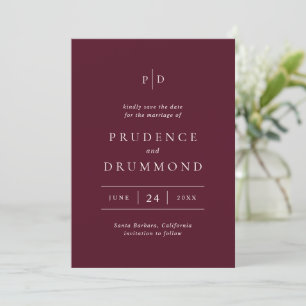 Reserve A Data Casamento Clássico Burgundy Profundo Elegante