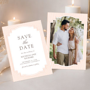 Reserve A Data Casamento Clássico com Foto em Listras de Pastel P