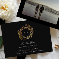 Casamento clássico de crest preto monograma tradic