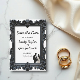 Reserve A Data Casamento Clássico De Preto Formal E Delicado Bran