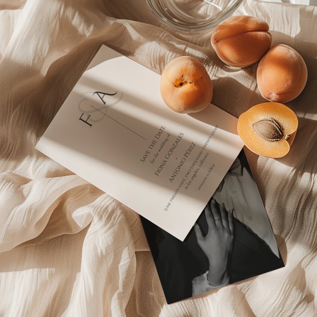 Reserve A Data Casamento Clássico Elegante Neutral Ampersand Mono (Criador carregado)