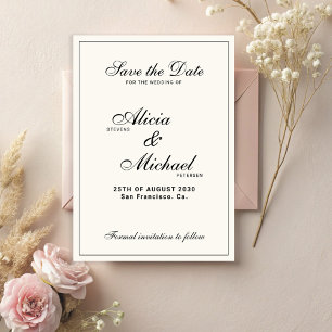 Reserve A Data Casamento clássico formal e elegante em preto e ma