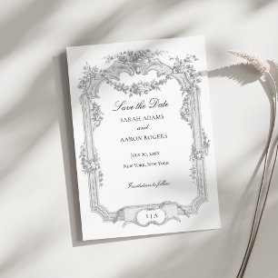Reserve A Data Casamento Clássico Francês com Grinalda de Rosa Or