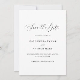 Reserve A Data Casamento Clássico Simples Elegante