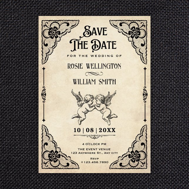 Reserve A Data Casamento clássico vintage (Criador carregado)