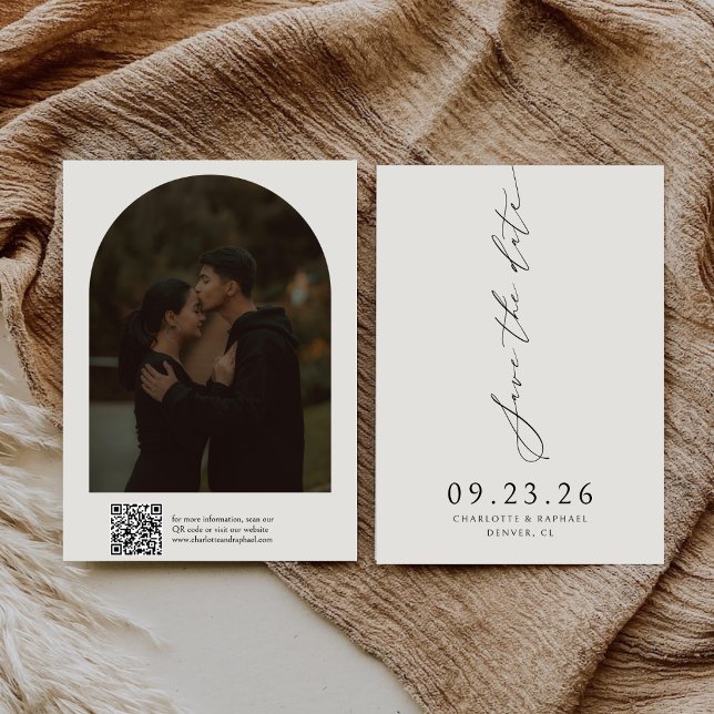 Reserve A Data Casamento Código QR de Letra de Caligrafia Moderna (Criador carregado)