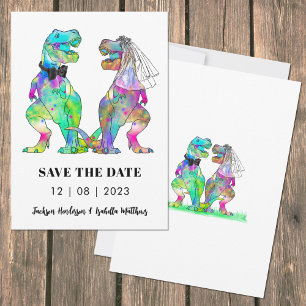 Reserve A Data Casamento Colorido de Dinossauros