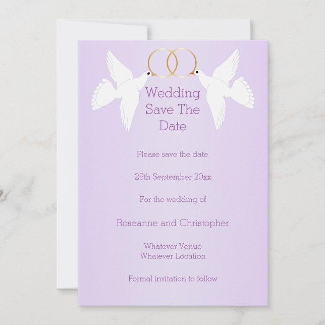 Reserve A Data Casamento Colorido Design Lilac (Frente)