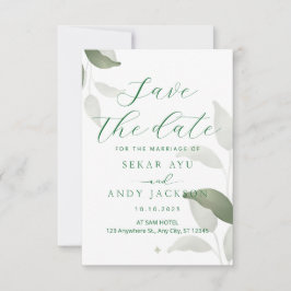 Reserve A Data Casamento com aquarela botânica