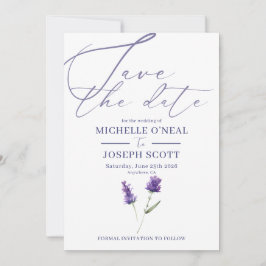 Reserve A Data Casamento com Aquarela Elegante Lavender Bliss