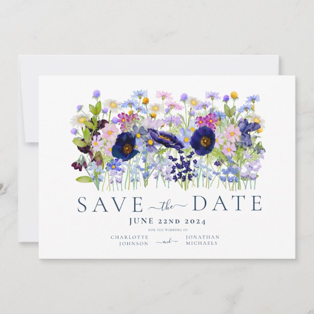 Reserve A Data Casamento com Aquarela Floral Colorida (Frente)