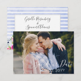 Reserve A Data Casamento com Aquarela Floral Moderna - Salve a Da