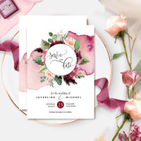 Casamento com Aquarelas e Borgonhas e Blush Floral