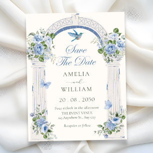 Reserve A Data Casamento com arco floral azul