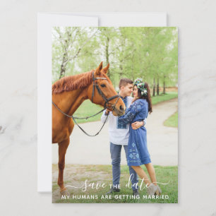 Reserve A Data Casamento com Cavalo de Foto Pet Personalizado Mod