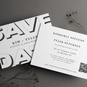 Reserve A Data Casamento com CÓDIGO QR da tipografia moderna