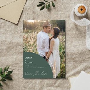 Reserve A Data Casamento com Código QR de Foto Moderno Dois