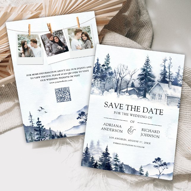 Reserve A Data Casamento com Código QR na Floresta de Pinheiros d (Criador carregado)